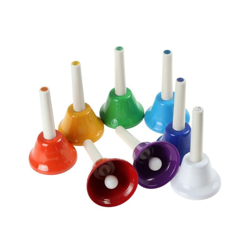 Ensemble De Cloches À Main Colorées, 8 Pièces/lot, Instrument